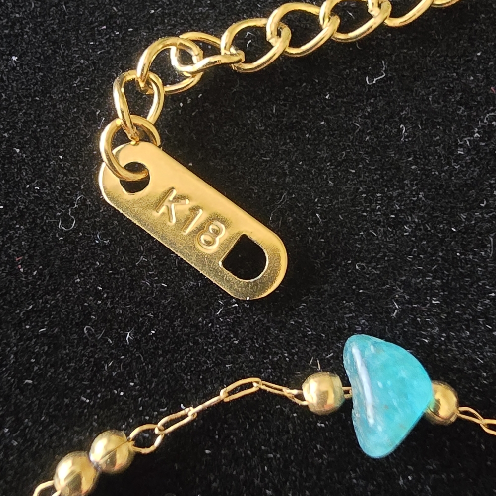 Gold Multicolor Gemstone Anklet - Picture 5 of 6